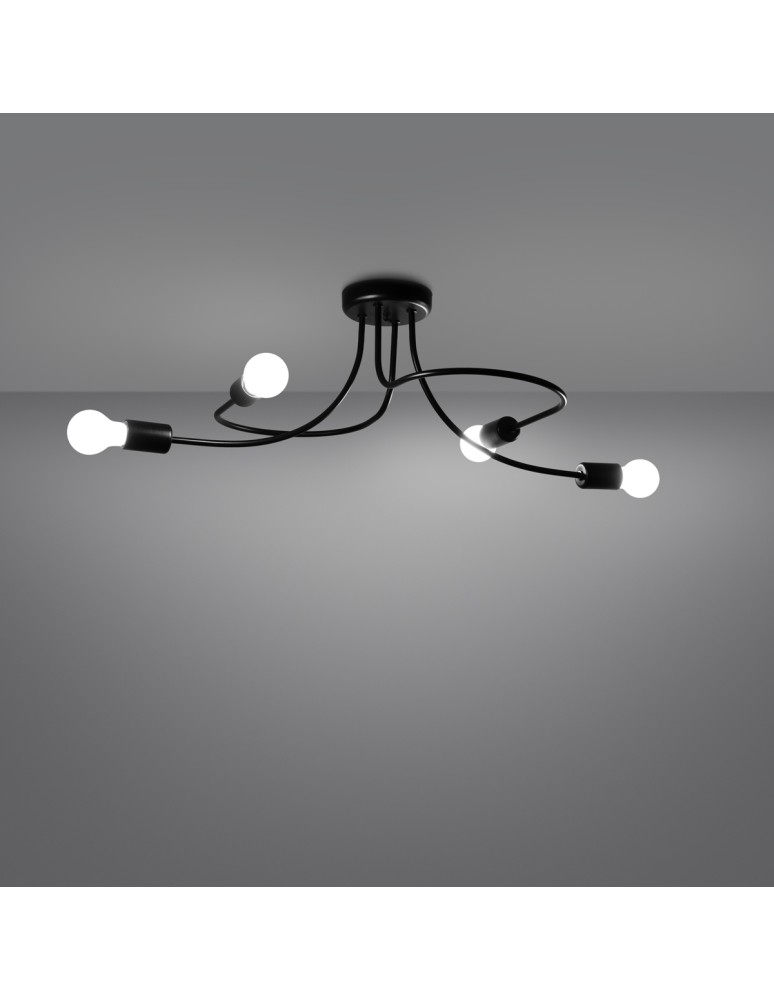 Chandeliers - Sollux Chandelier LEVAR 4 black SL.1455 - product kolory-swiatla.pl 3
