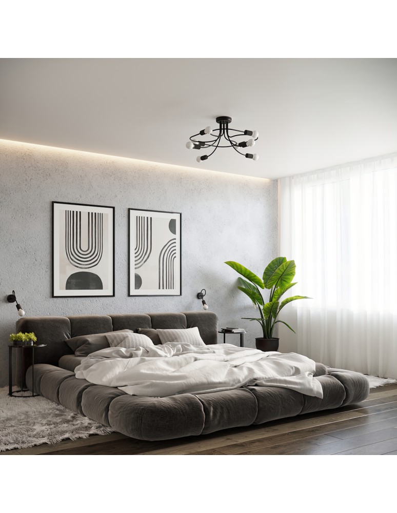 Chandeliers - Sollux Chandelier LEVAR 4 black SL.1455 - product kolory-swiatla.pl 8