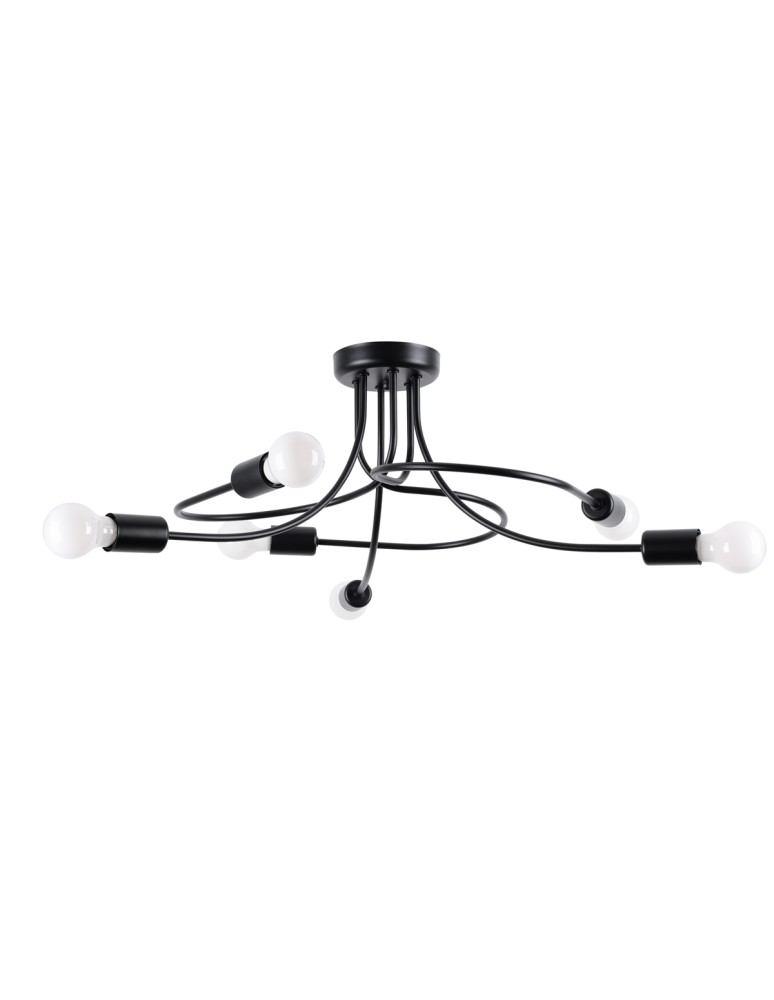 Chandeliers - Sollux Chandelier LEVAR 6 black SL.1456 - product kolory-swiatla.pl 1