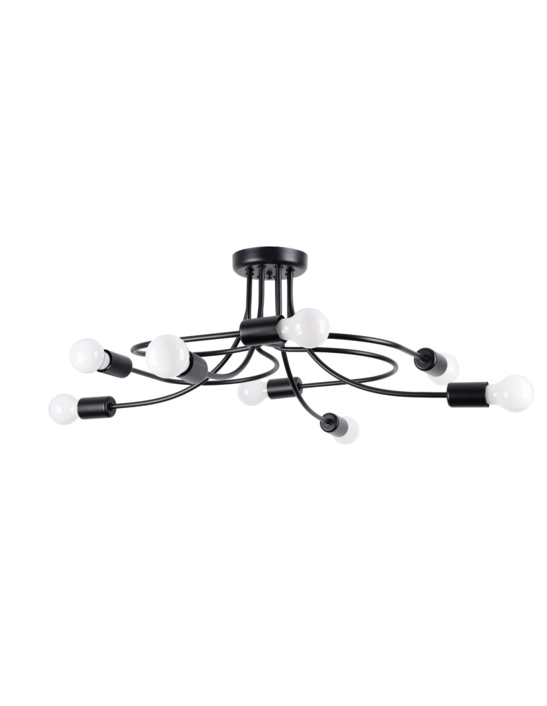 Chandeliers - Sollux Chandelier LEVAR 8 black SL.1457 - product kolory-swiatla.pl 1