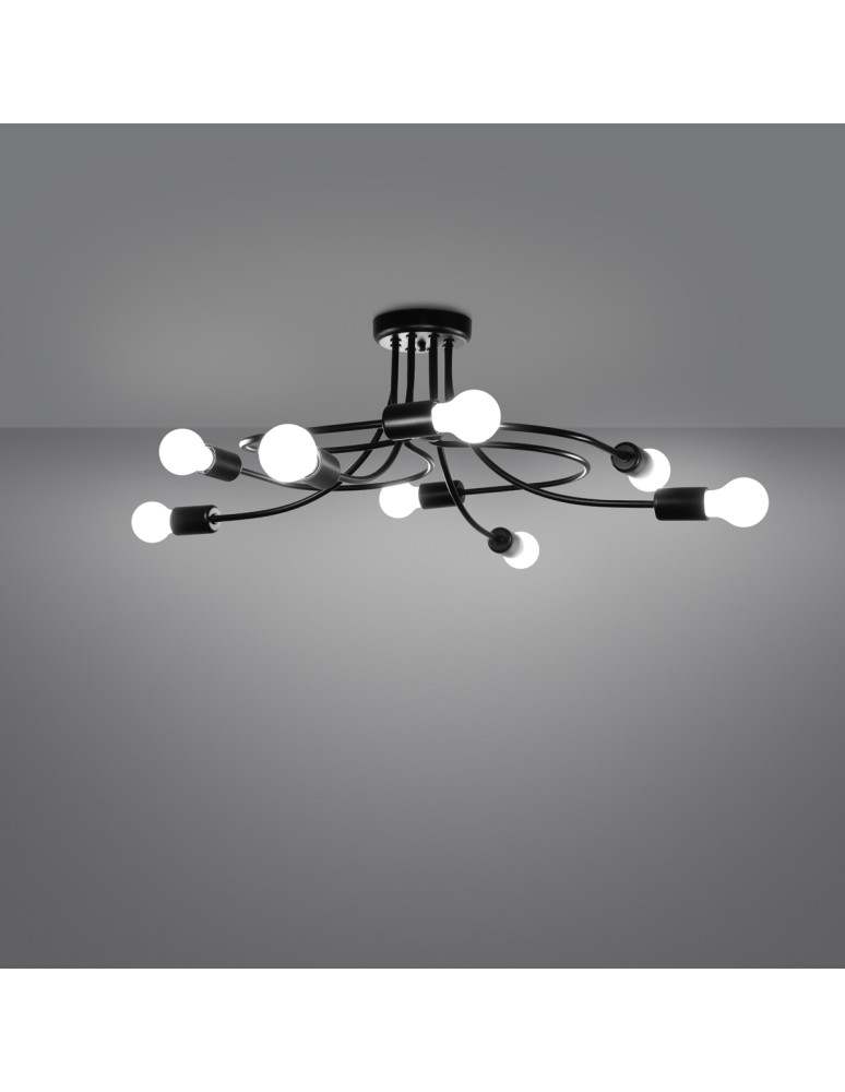 Chandeliers - Sollux Chandelier LEVAR 8 black SL.1457 - product kolory-swiatla.pl 3