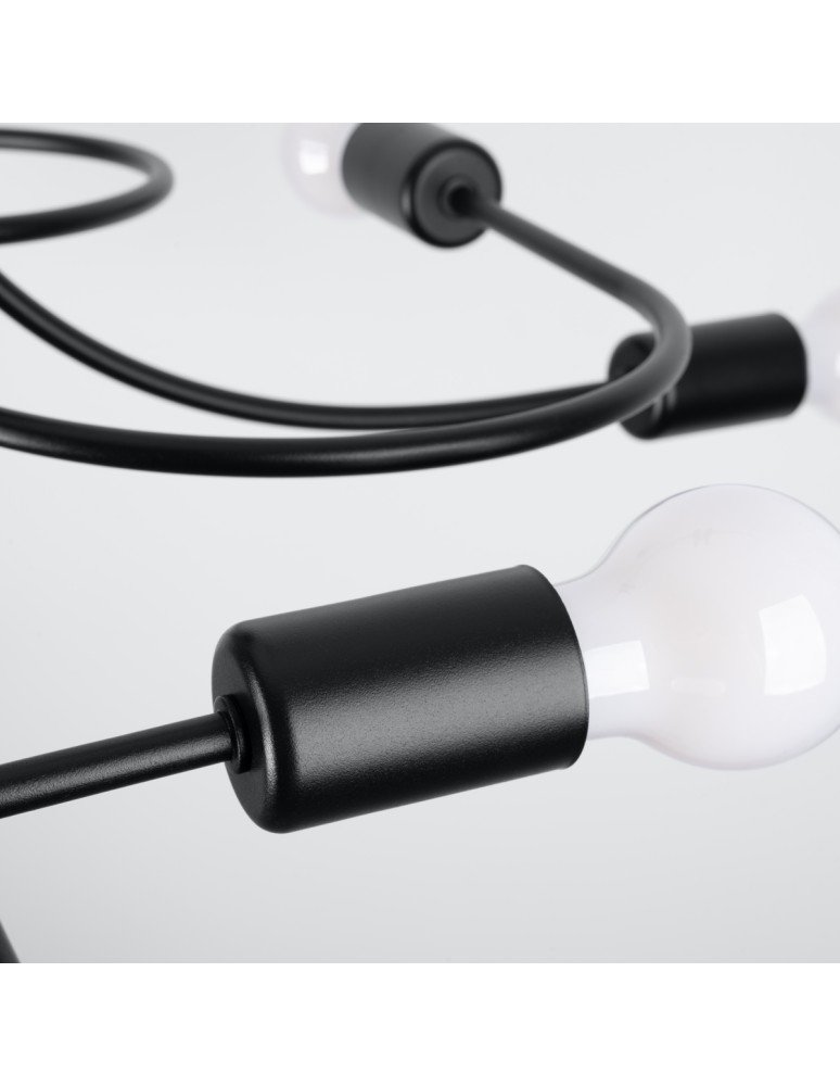 Chandeliers - Sollux Chandelier LEVAR 8 black SL.1457 - product kolory-swiatla.pl 4