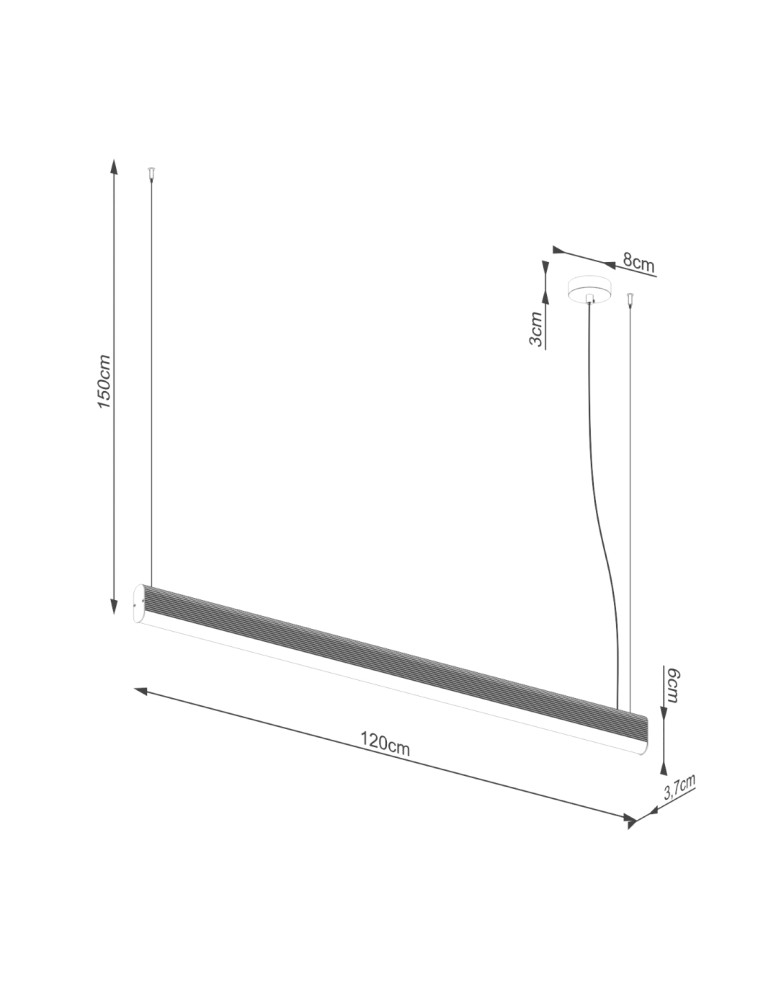 Pendant lamps - Thoro FARGE pendant lamp black LED 3000K TH.297 - product kolory-swiatla.pl 9