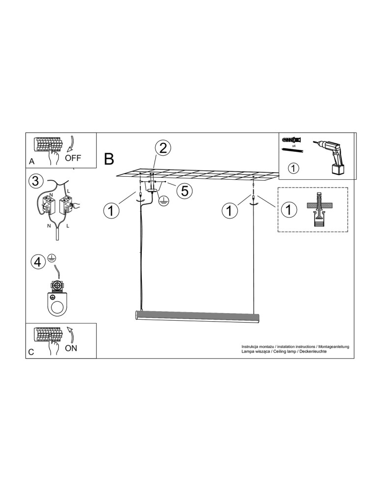 Pendant lamps - Thoro FARGE pendant lamp black LED 4000K TH.301 - product kolory-swiatla.pl 10