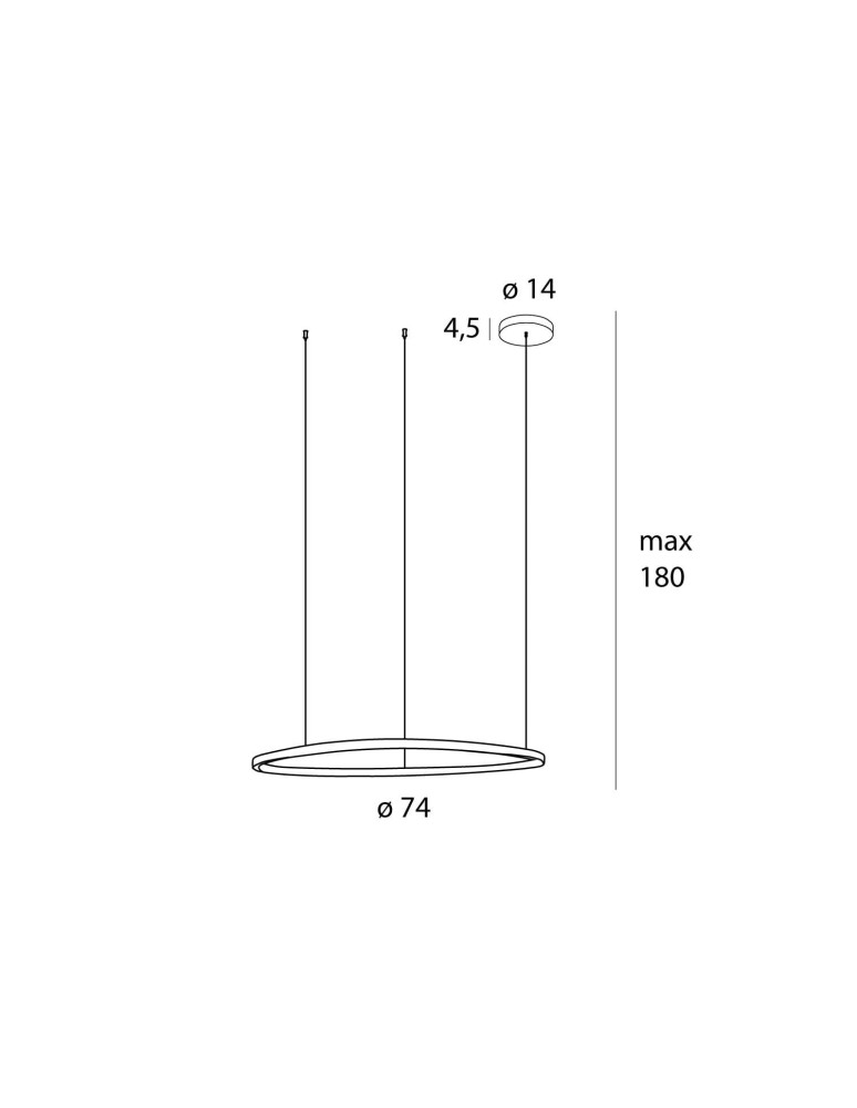 Pendant lamps circles - Maxlight Cayenne 80cm P0606D Pendant Lamp. - product kolory-swiatla.pl 4
