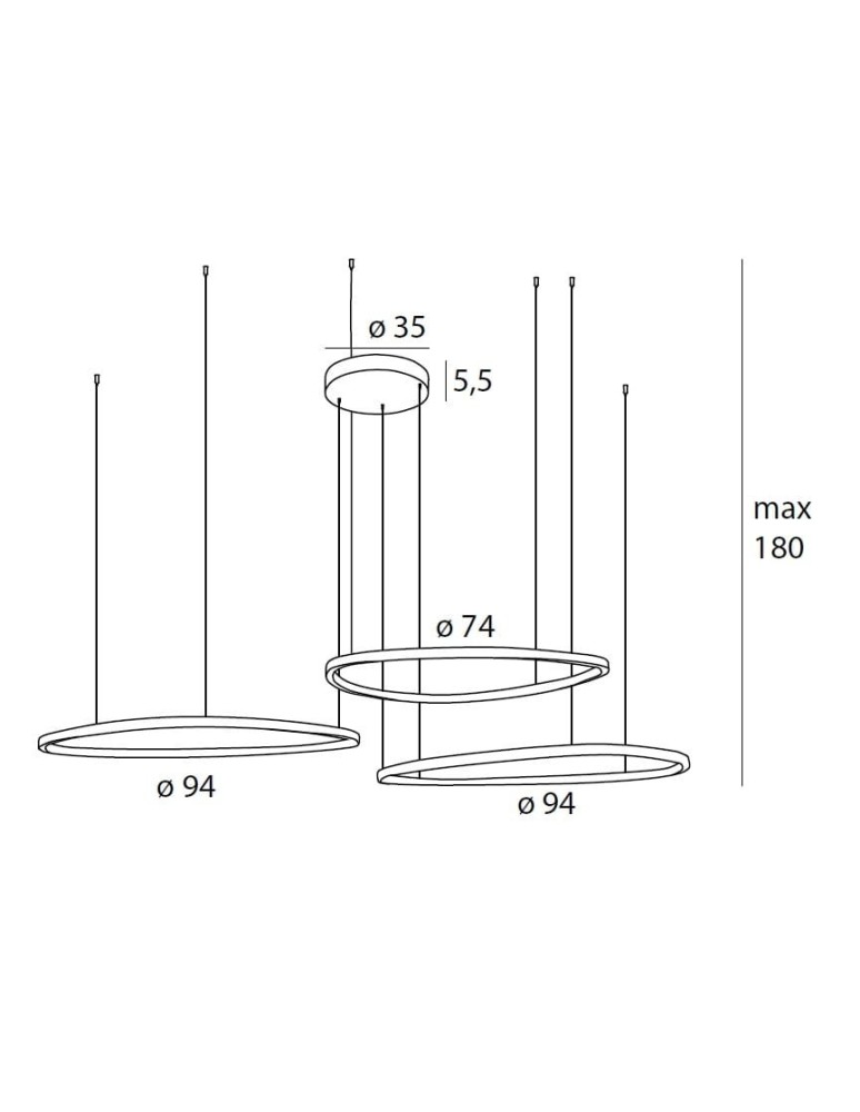 Pendant lamps circles - Maxlight Cayenne 3 P0604D Pendant Lamp. - product kolory-swiatla.pl 3