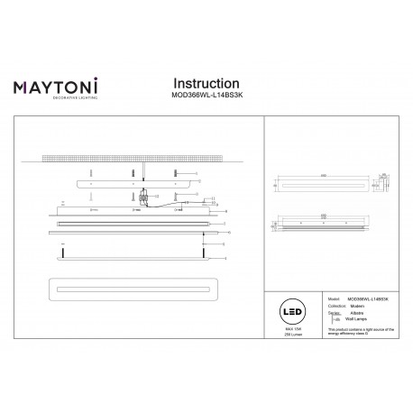 Maytoni Albatre Lampa ścienna LED 250lm 3000K Mosiądz MOD366WL-L14BS3K