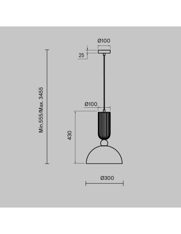 Maytoni Antic Pendant Lamp 1xE27, LED 510lm 2700K Gold MOD302PL-01W1 - product 2