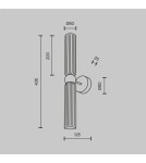 Double wall lamps - Maytoni Antic Wall lamp 2xG9 Gold MOD302WL-02CG1 - product 2