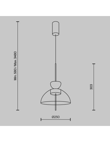 Maytoni Bangkok LED pendant lamp 1500lm 3000K Black MOD185PL-L12CG3K2 - product 2