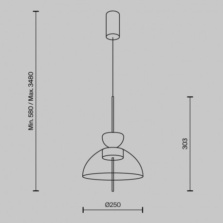 Maytoni Bangkok Lampa wisząca LED 1500lm 3000K Czarny MOD185PL-L12CG3K2