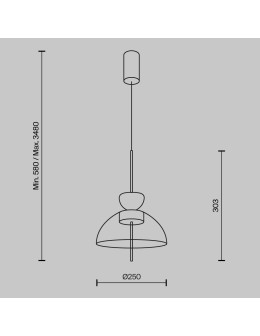 Maytoni Bangkok Lampa wisząca LED 1500lm 3000K Czarny MOD185PL-L12CG3K2 - produkt 2