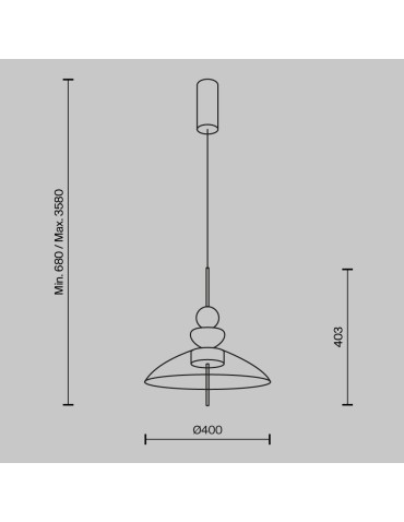 Maytoni Bangkok LED pendant lamp 1500lm 3000K Black MOD185PL-L12CG3K3. - product 2