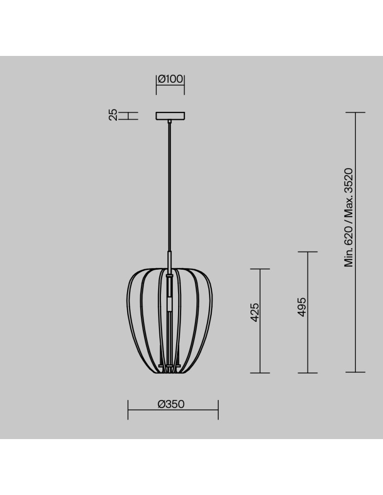 Single pendant lamps - Maytoni Cambio Pendant Lamp 1xE27 Black MOD398PL-01GR - product kolory-swiatla.pl 2