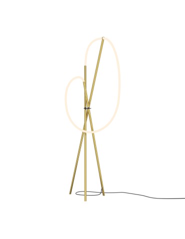 Maytoni Crochet LED Floor Lamp 2500lm 3000K Black and Brass MOD369FL-L36BS3K