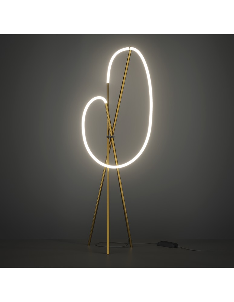 Floor lamps - Maytoni Crochet LED Floor Lamp 2500lm 3000K Black and Brass MOD369FL-L36BS3K - product kolory-swiatla.pl 5