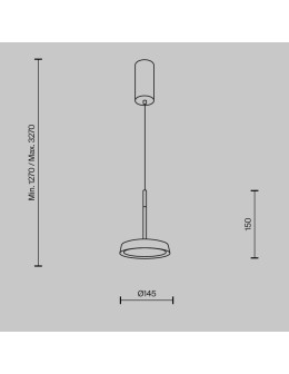 Maytoni El LED pendant lamp 700lm 3000K Black MOD041PL-L15G3K - product 2
