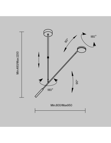 Maytoni Fad Lampa sufitowa LED 500lm 3000K Czarny MOD070CL-L8B3K - produkt 2
