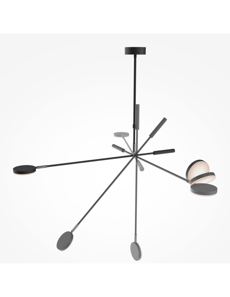 LED pendant lamps - Maytoni Fad LED ceiling lamp 500lm 3000K Black MOD070CL-L8B3K. - product kolory-swiatla.pl 4