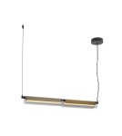 Pendant lamps over the island - Maytoni Flat LED pendant lamp 2480lm 3000K Black and brass MOD296PL-L20BS3K - product 1