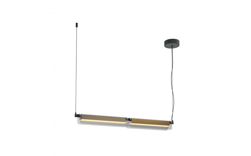 Maytoni Flat Lampa wisząca LED 2480lm 3000K Czerń i mosiądz MOD296PL-L20BS3K