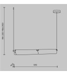 Pendant lamps over the island - Maytoni Flat LED pendant lamp 2480lm 3000K Black and brass MOD296PL-L20BS3K - product 2