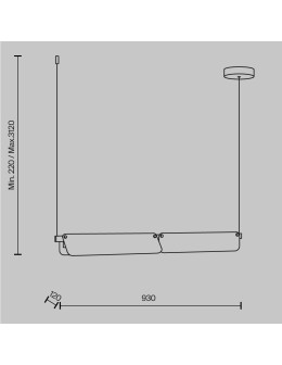 Maytoni Flat Lampa wisząca LED 2480lm 3000K Czerń i mosiądz MOD296PL-L20BS3K - produkt 2