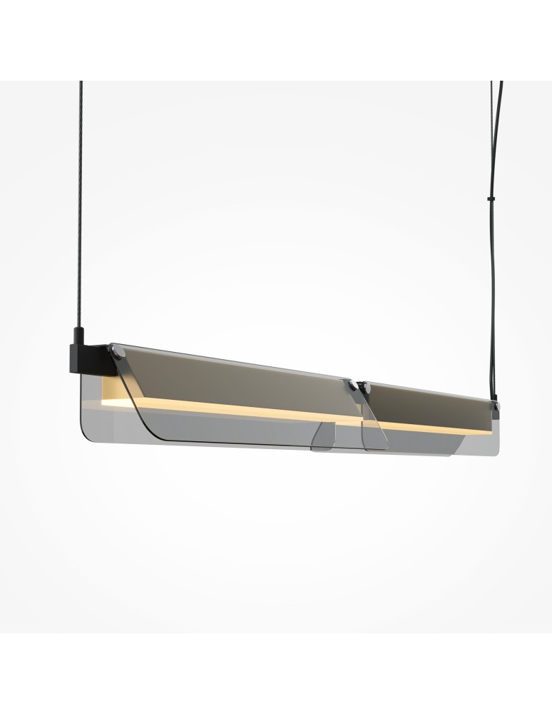 Pendant lamps over the island - Maytoni Flat LED pendant lamp 2480lm 3000K Black and brass MOD296PL-L20BS3K - product kolory-swiatla.pl 4