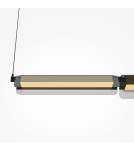Pendant lamps over the island - Maytoni Flat LED pendant lamp 2480lm 3000K Black and brass MOD296PL-L20BS3K - product 5