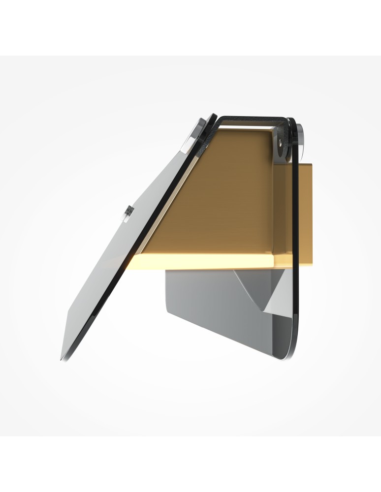 Designer wall lamps - Maytoni Flat LED wall lamp 1150lm 3000K Black and brass MOD296WL-L10BS3K. - product kolory-swiatla.pl 3