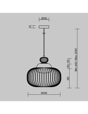Maytoni Levitation Lampa wisząca 1xG9 Mosiądz MOD376PL-01G - produkt 2