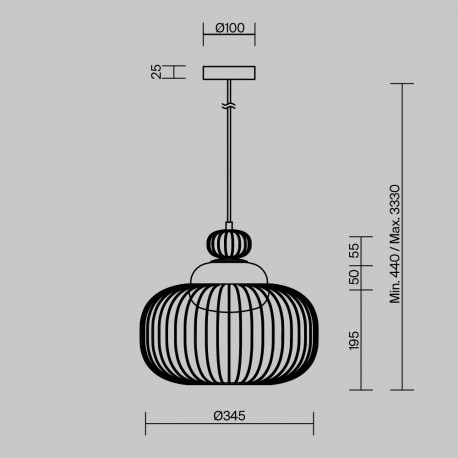 Maytoni Levitation Lampa wisząca 1xG9 Mosiądz MOD376PL-01G