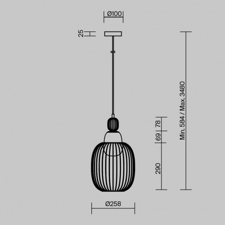 Maytoni Levitation Lampa wisząca 1xG9 Mosiądz MOD376PL-01G1