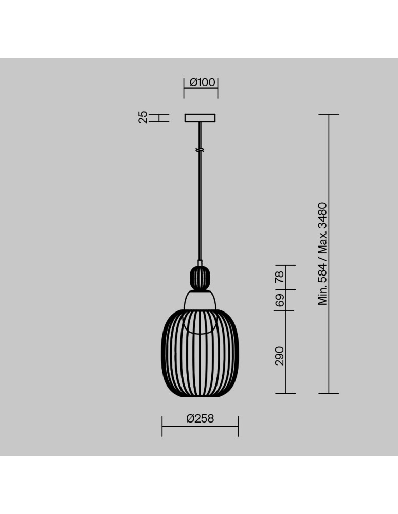 Single pendant lamps - Maytoni Levitation Pendant lamp 1xG9 Brass MOD376PL-01G1 - product kolory-swiatla.pl 3