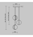 Triple pendant lamps - Maytoni Misterio LED pendant lamp 2000lm 2700K Black MOD379PL-L17B2.7K - product 2