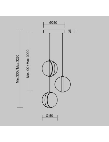 Maytoni Misterio LED pendant lamp 2000lm 2700K Black MOD379PL-L17B2.7K - product 2