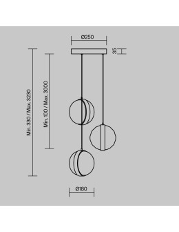Maytoni Misterio Lampa wisząca LED 2000lm 2700K Czarny MOD379PL-L17B2.7K - produkt 2