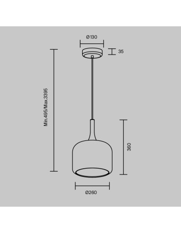 Maytoni Spirito Lampa wisząca LED 1600lm 3000K Czarny MOD286PL-L18B3K - produkt 2