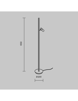 Maytoni Thin LED Floor Lamp 800lm 3000K Black MOD395FL-L28B3K. - product 2