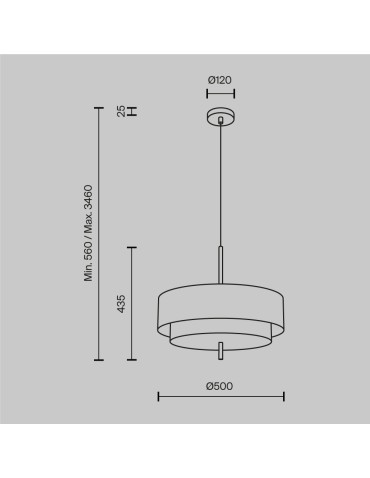Maytoni Bergamo Lampa wisząca 5xE27 Czarny MOD613PL-05GR - produkt 2