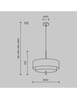 Maytoni Bergamo Lampa wisząca 5xE27 Czarny MOD613PL-05GR - produkt 2
