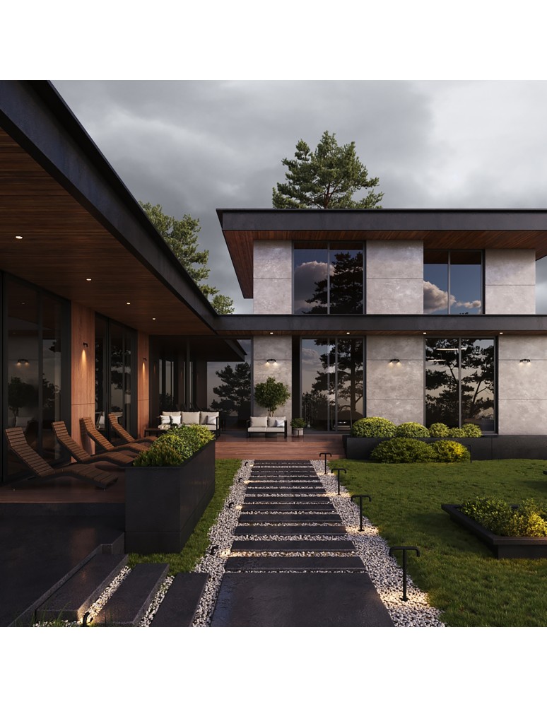 Standing garden lamps - Maytoni Sleek Outdoor Standing Garden Pole Low LED 150lm 3000K Graphite O477FL-L2GF3K1 - product kolory-swiatla.pl 3