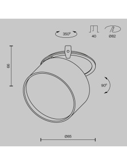 Maytoni Onda Lampa wbudowana podtynkowa LED 620lm 2200K-4000K Czarny i matowe złoto DL024-12W-DTW-BMG - produkt 2