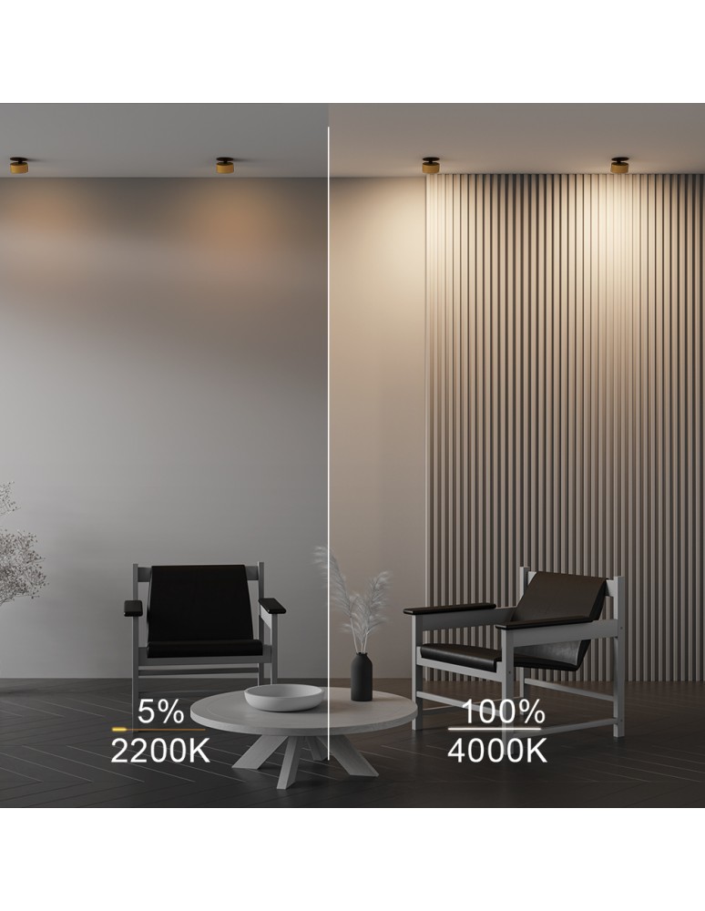 LED flush-mounted lamps - Maytoni Onda LED flush mounted lamp 620lm 2200K-4000K Black and Matte Gold DL024-12W-DTW-BMG - product kolory-swiatla.pl 3