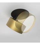 LED flush-mounted lamps - Maytoni Onda LED flush mounted lamp 620lm 2200K-4000K Black and Matte Gold DL024-12W-DTW-BMG - product 4
