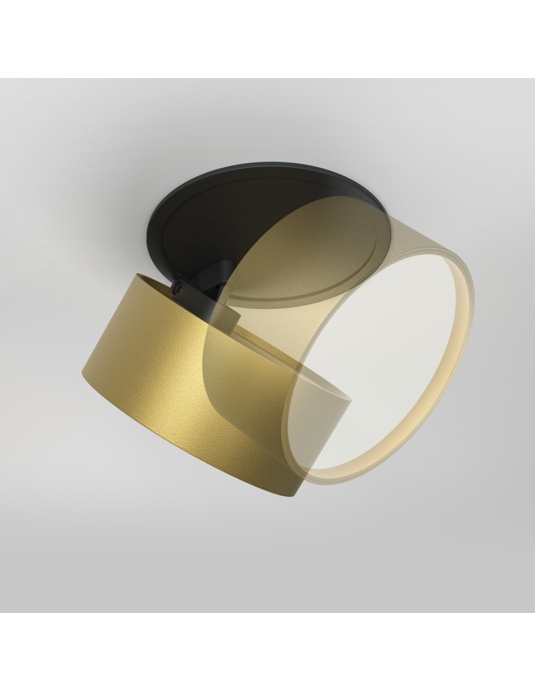 LED flush-mounted lamps - Maytoni Onda LED flush mounted lamp 620lm 2200K-4000K Black and Matte Gold DL024-12W-DTW-BMG - product kolory-swiatla.pl 4