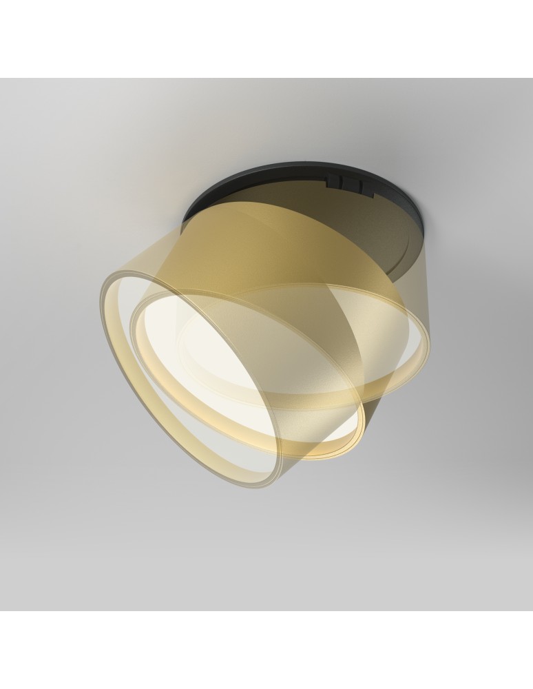 LED flush-mounted lamps - Maytoni Onda LED flush mounted lamp 620lm 2200K-4000K Black and Matte Gold DL024-12W-DTW-BMG - product kolory-swiatla.pl 6