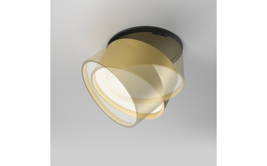 Maytoni Onda Lampa wbudowana podtynkowa LED 620lm 2200K-4000K Czarny i matowe złoto DL024-12W-DTW-BMG