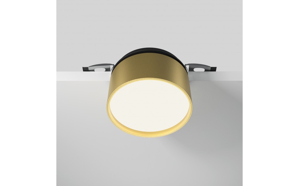 Maytoni Onda Lampa wbudowana podtynkowa LED 620lm 2200K-4000K Czarny i matowe złoto DL024-12W-DTW-BMG