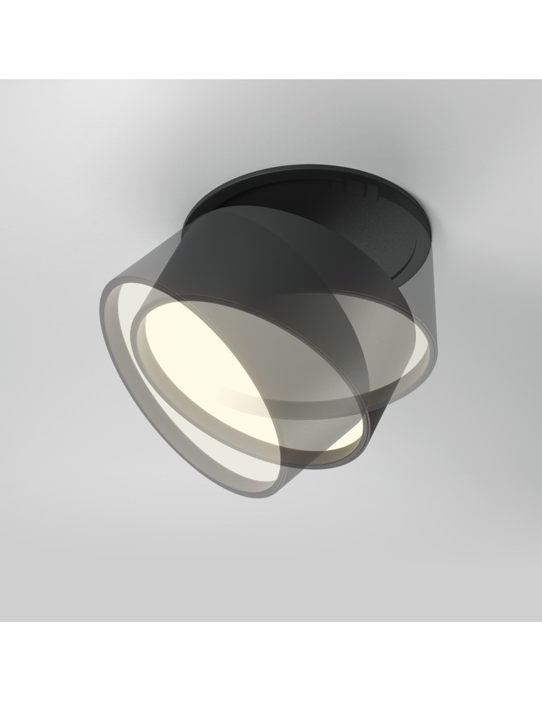 LED flush-mounted lamps - Maytoni Onda LED flush mounted lamp 640lm 2200K-4000K Black DL024-12W-DTW-B - product kolory-swiatla.pl 6